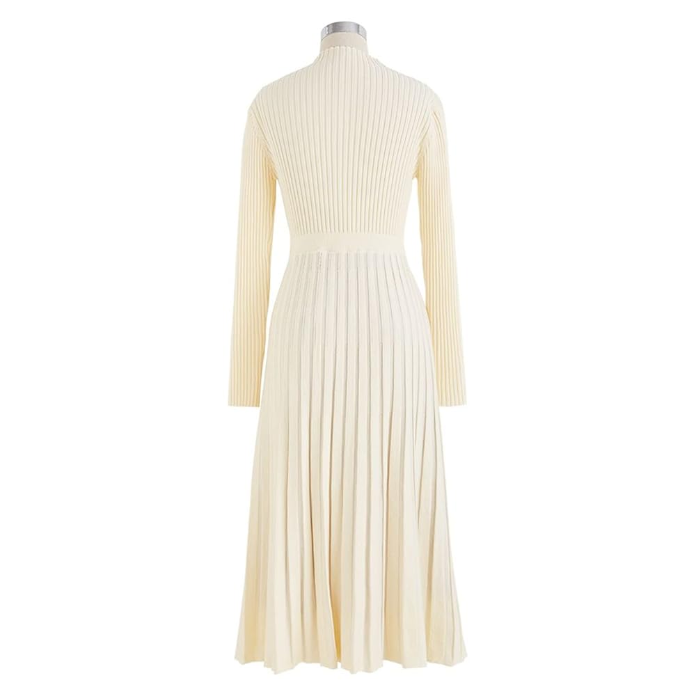 Amazon.com: CHICWISH Women's Cream Front Pleats Splicing